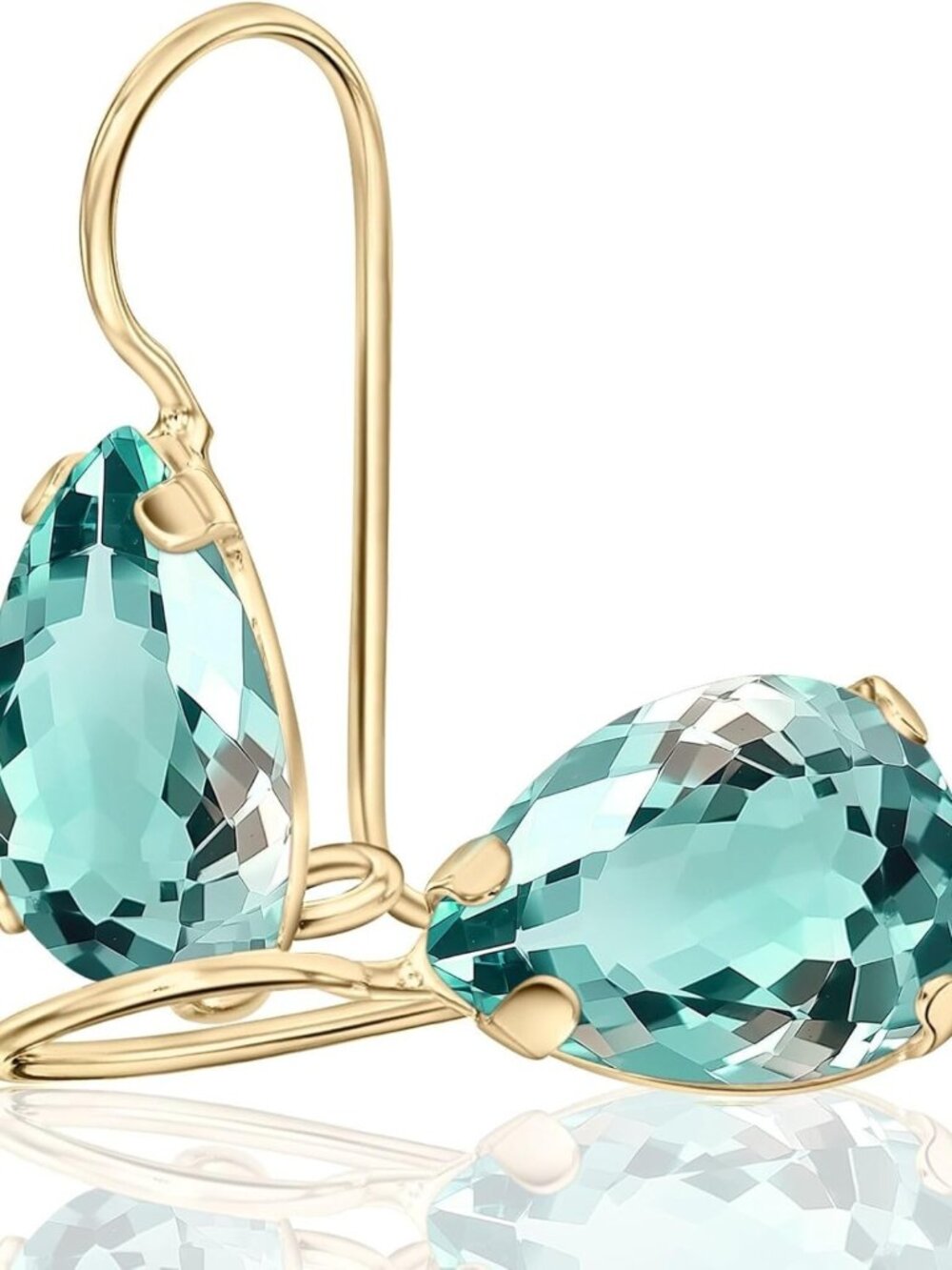 Gold Plated Birthstone Teardrop Dangle Earrings - Elegant Jewelry Gift